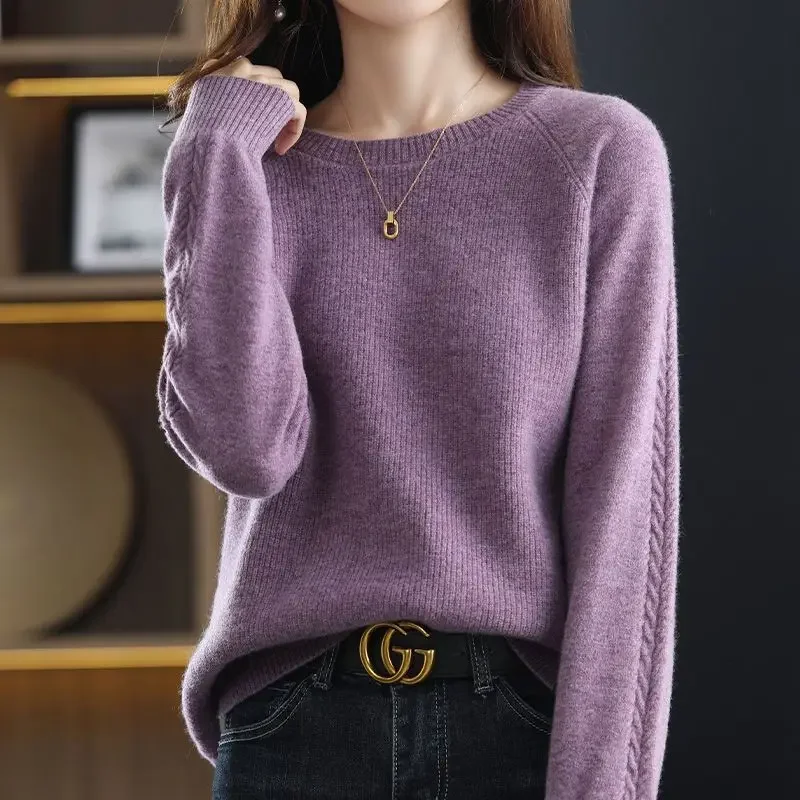 New Women's Knitted Clothing Crew Neck Long Sleeve Autumn Winter Loose Casual All-match Commuter Solid Color Sweaters Jumpers
New Women's Knitted Clothing Crew Neck Long Sleeve Autumn Winter Loose Casual All-match Commuter Solid Color Sweaters Jumpers