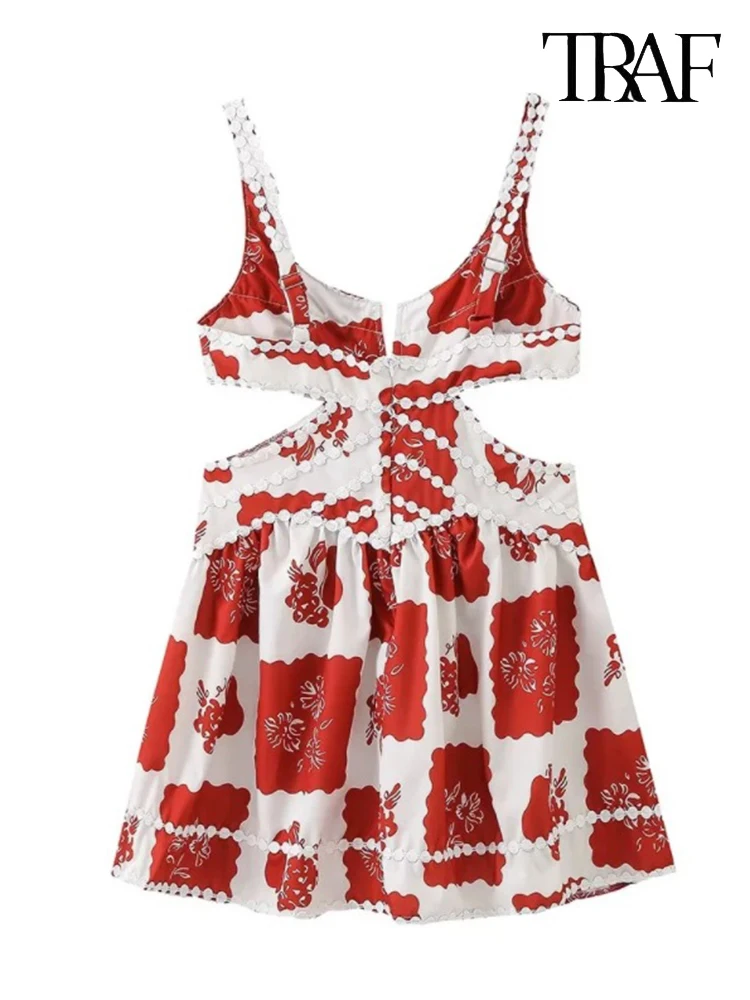 TRAF women's spring and summer new resort style printed halter lace A-line dress sleeveless sexy strapless short dresses
TRAF women's spring and summer new resort style printed halter lace A-line dress sleeveless sexy strapless short dresses