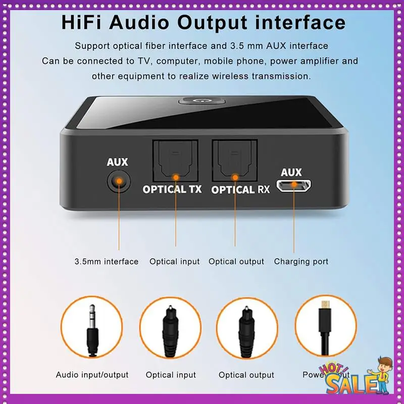 AA87 Bluetooth 5.0 Transmitter Receiver TV Speaker 3.5Mm AUX Optical Adapter Audio For TV Car
AA87 Bluetooth 5.0 Transmitter Receiver TV Speaker 3.5Mm AUX Optical Adapter Audio For TV Car