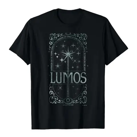 Harry Potter Magic Wand Fluorescent Sparkling T-shirt Four Seasons New Style Suitable for Men and Women Casual Cotton T-shirt