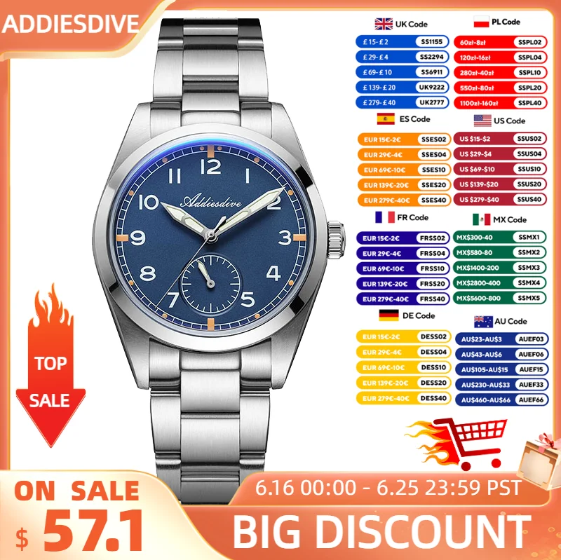 ADDIESDIVE 36mm Luxury Quartz Watch New AR Coated Domed Glass Luminous 100m Waterproof Stainless Steel Business Dress Watch Men
ADDIESDIVE 36mm Luxury Quartz Watch New AR Coated Domed Glass Luminous 100m Waterproof Stainless Steel Business Dress Watch Men