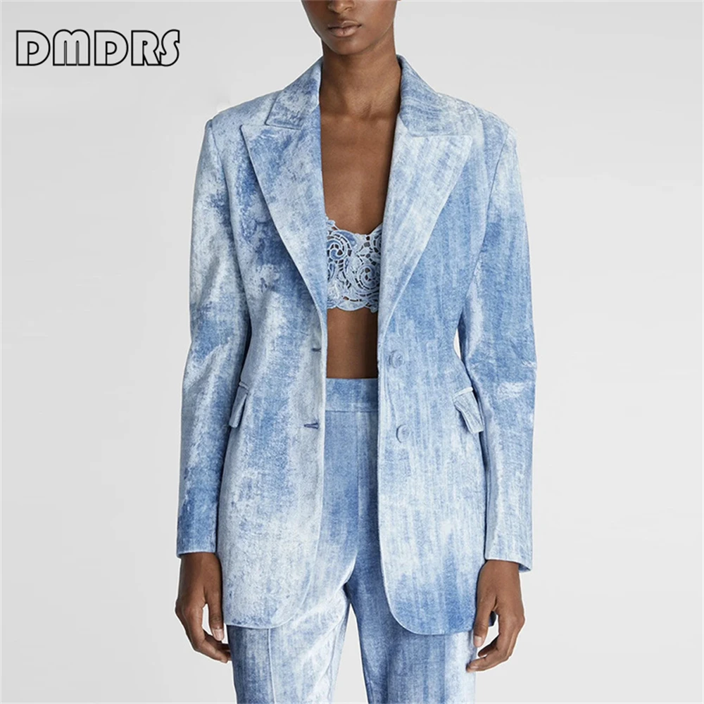 Retro Denim Suit Set for Women, 2-Piece Fashion Outfit Blazer Pants Set, High Street Plus Size Women's Suit Set Real Photo
Retro Denim Suit Set for Women, 2-Piece Fashion Outfit Blazer Pants Set, High Street Plus Size Women's Suit Set Real Photo
