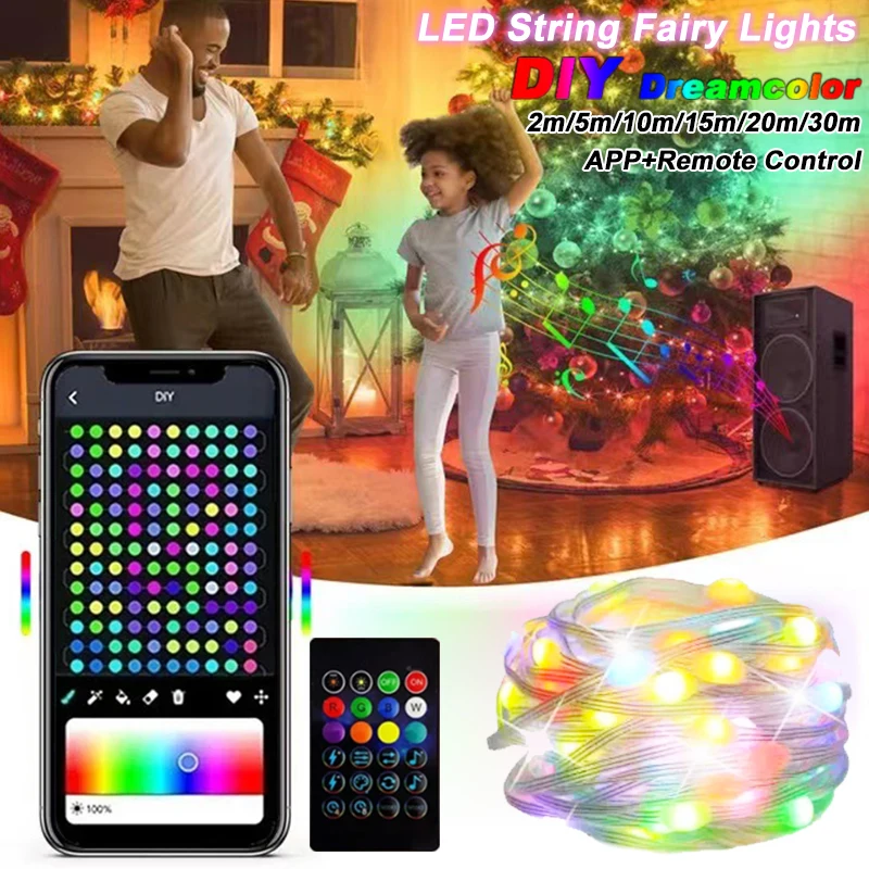 Светодиодные гирлянды RGBIC, умное управление через приложение Bluetooth, гирлянда «сделай сам», свадебный рождественский сказочный свет, гирлянда для домашнего декора для вечеринки
Светодиодные гирлянды RGBIC, умное управление через приложение Bluetooth, гирлянда «сделай сам», свадебный рождественский сказочный свет, гирлянда для домашнего декора для вечеринки
