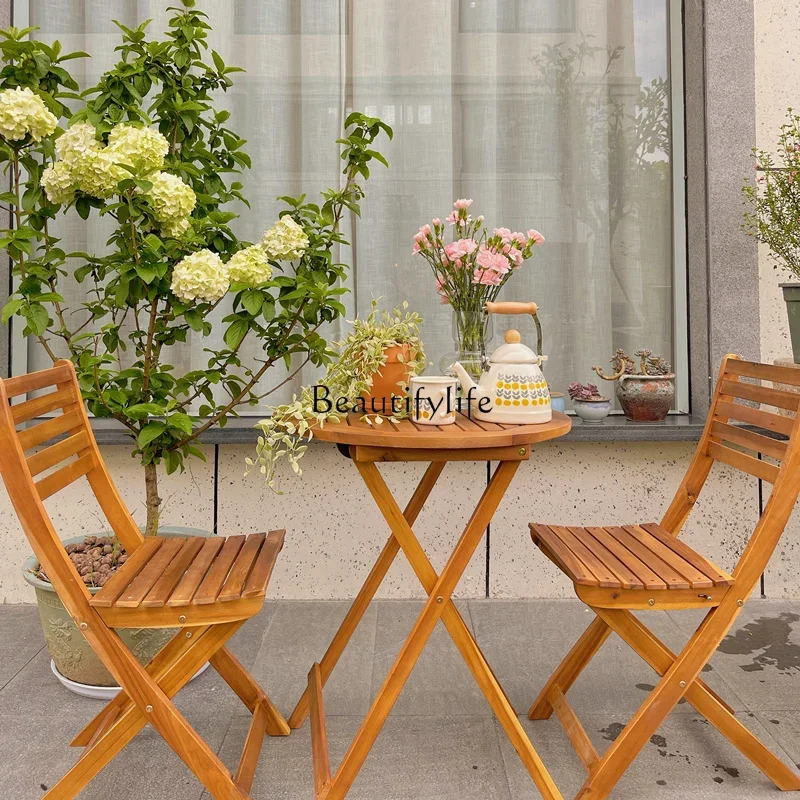 LX*Balcony solid wood table and chair combination new Chinese foldable simple small coffee table and chair
LX*Balcony solid wood table and chair combination new Chinese foldable simple small coffee table and chair