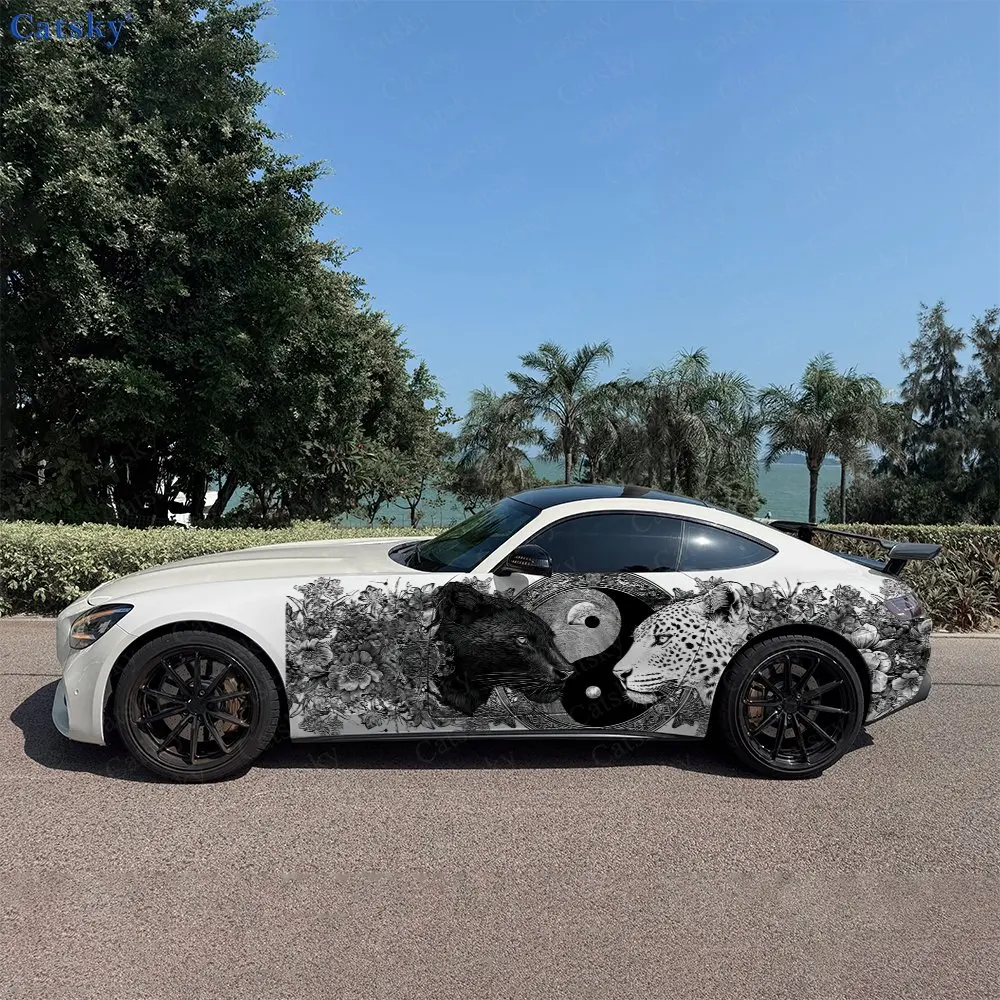 2pcs Yin Yang Black & White Panther Car Side Wraps, Self-Adhesive PVC Waterproof & Scratch-Resistant Sticker, Car Accessory Gift
2pcs Yin Yang Black & White Panther Car Side Wraps, Self-Adhesive PVC Waterproof & Scratch-Resistant Sticker, Car Accessory Gift