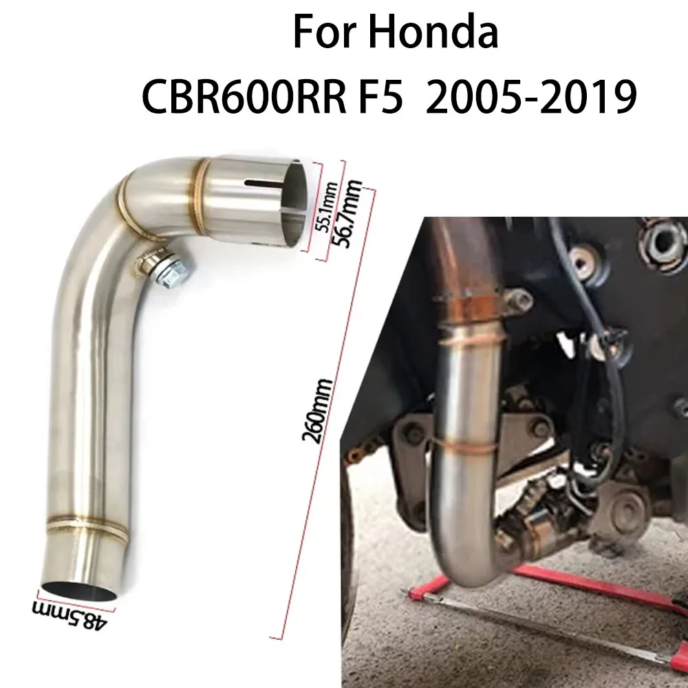 Exhaust Systems CBR600RR Motorcycle Exhaust Pipe Modified Stainless Steel Middle Link Pipe For Honda CBR600RR F5 2005-2019 Years
Exhaust Systems CBR600RR Motorcycle Exhaust Pipe Modified Stainless Steel Middle Link Pipe For Honda CBR600RR F5 2005-2019 Years