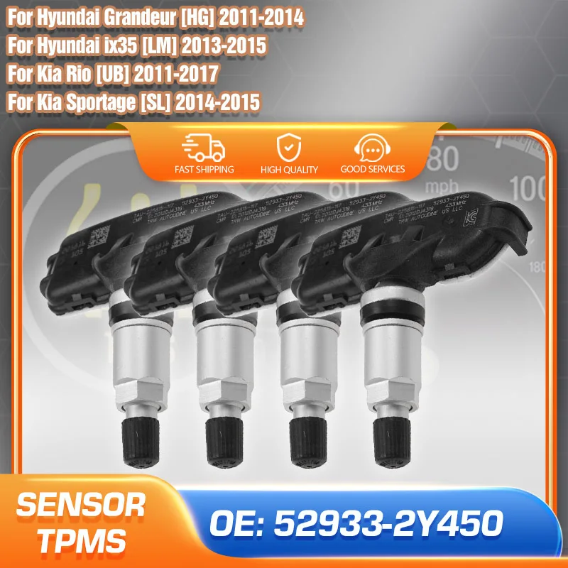 52933-2Y450 TPMS Sensor For 2013-2015 Hyundai ix35 Tucson Kia Rio Kia Sportage Hyundai Grandeur I40 Tire Pressure Sensor 433 MHz
52933-2Y450 TPMS Sensor For 2013-2015 Hyundai ix35 Tucson Kia Rio Kia Sportage Hyundai Grandeur I40 Tire Pressure Sensor 433 MHz
