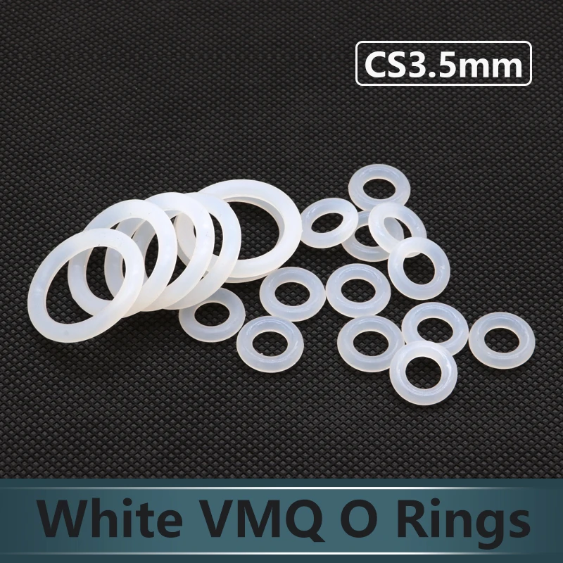 10/50Pcs VMQ O Ring White Silicone Gasket CS 3.5mm OD 10~150mm Food Grade Waterproof Washer Round O Shape O Ring Silicone Rings
10/50Pcs VMQ O Ring White Silicone Gasket CS 3.5mm OD 10~150mm Food Grade Waterproof Washer Round O Shape O Ring Silicone Rings