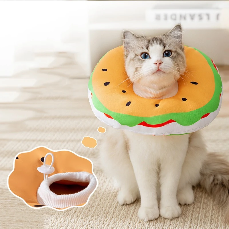 Cute Hamburger Pet Puppy Neck Wear Lightweight Accessories for Small Medium Dogs Anti Lick After Surgery Soft Winter Cat Collar
Cute Hamburger Pet Puppy Neck Wear Lightweight Accessories for Small Medium Dogs Anti Lick After Surgery Soft Winter Cat Collar
