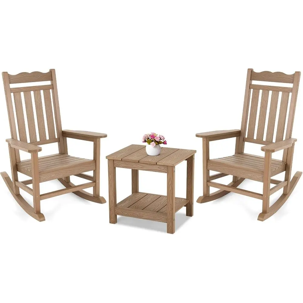3-Piece Patio Bistro Set, All-Weather Rocking Chairs Set o 2 with Table, Never Rot or ade, Rocking Chairs or Porch, Backyard, La
3-Piece Patio Bistro Set, All-Weather Rocking Chairs Set o 2 with Table, Never Rot or ade, Rocking Chairs or Porch, Backyard, La