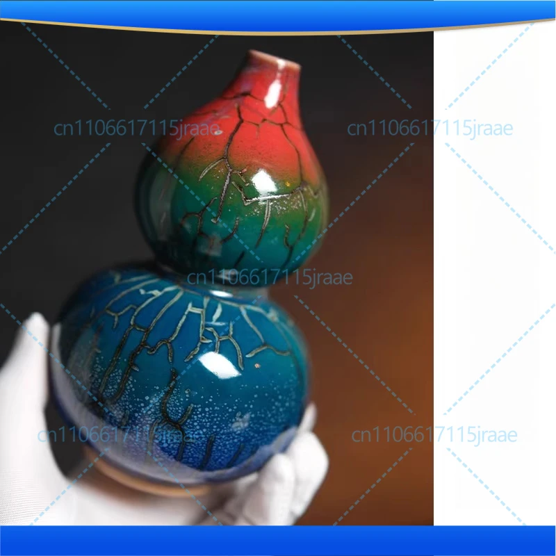 Kiln change three colors! Color gourd! Handmade Jun porcelain ornament
Kiln change three colors! Color gourd! Handmade Jun porcelain ornament