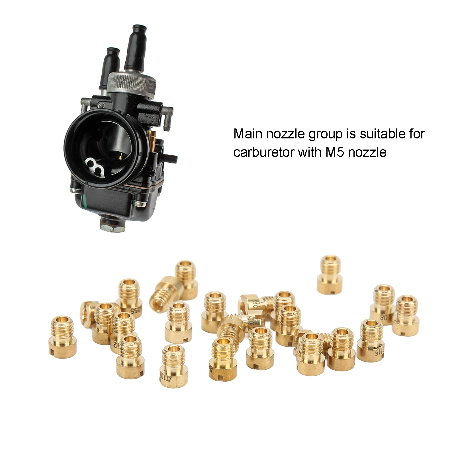 Carburetor Main Nozzle, 25pcs Main Jet Carburetor Carb Main Jet Kit 55‑115 M5 Replacement for Dellorto Carburetor PHBG
Carburetor Main Nozzle, 25pcs Main Jet Carburetor Carb Main Jet Kit 55‑115 M5 Replacement for Dellorto Carburetor PHBG