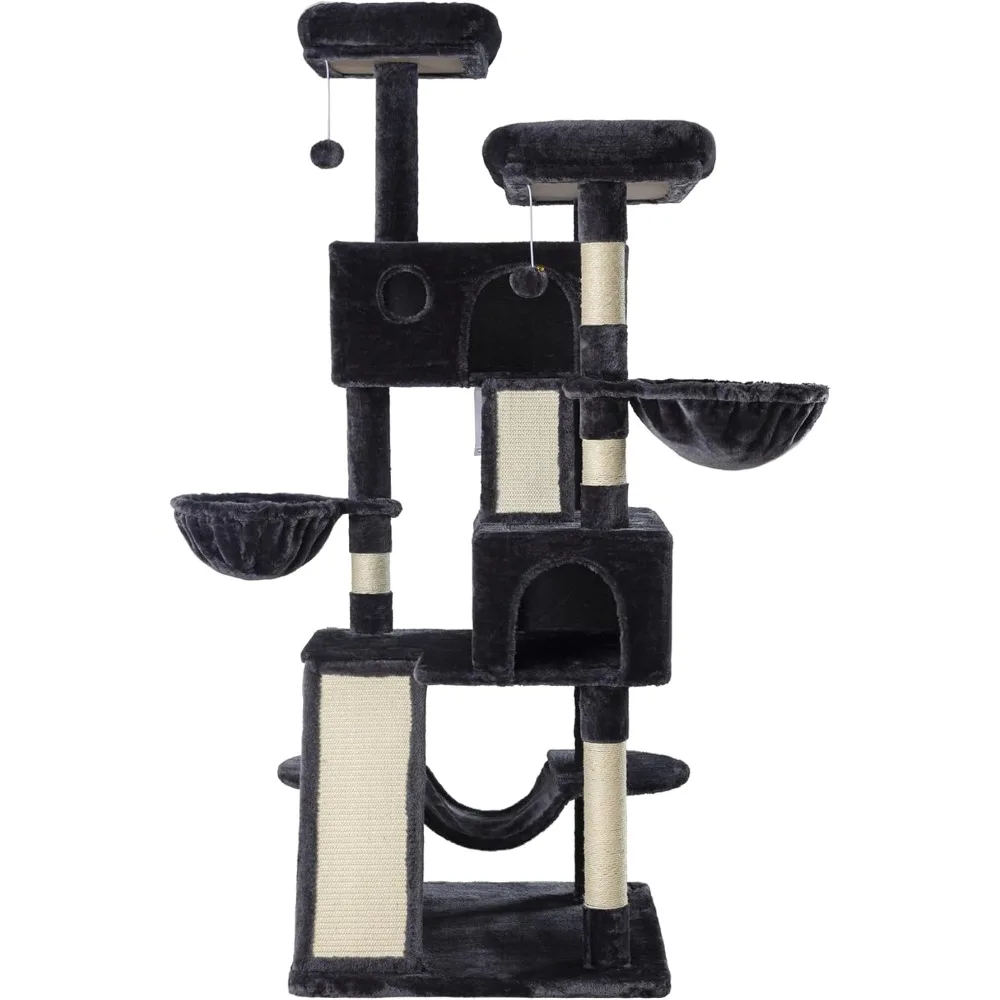 66 Inches Large Cat Tree Tower Multi Level with Plush Perches Condo Sisal ScratchingPosts Hammock for Big Cats
66 Inches Large Cat Tree Tower Multi Level with Plush Perches Condo Sisal ScratchingPosts Hammock for Big Cats