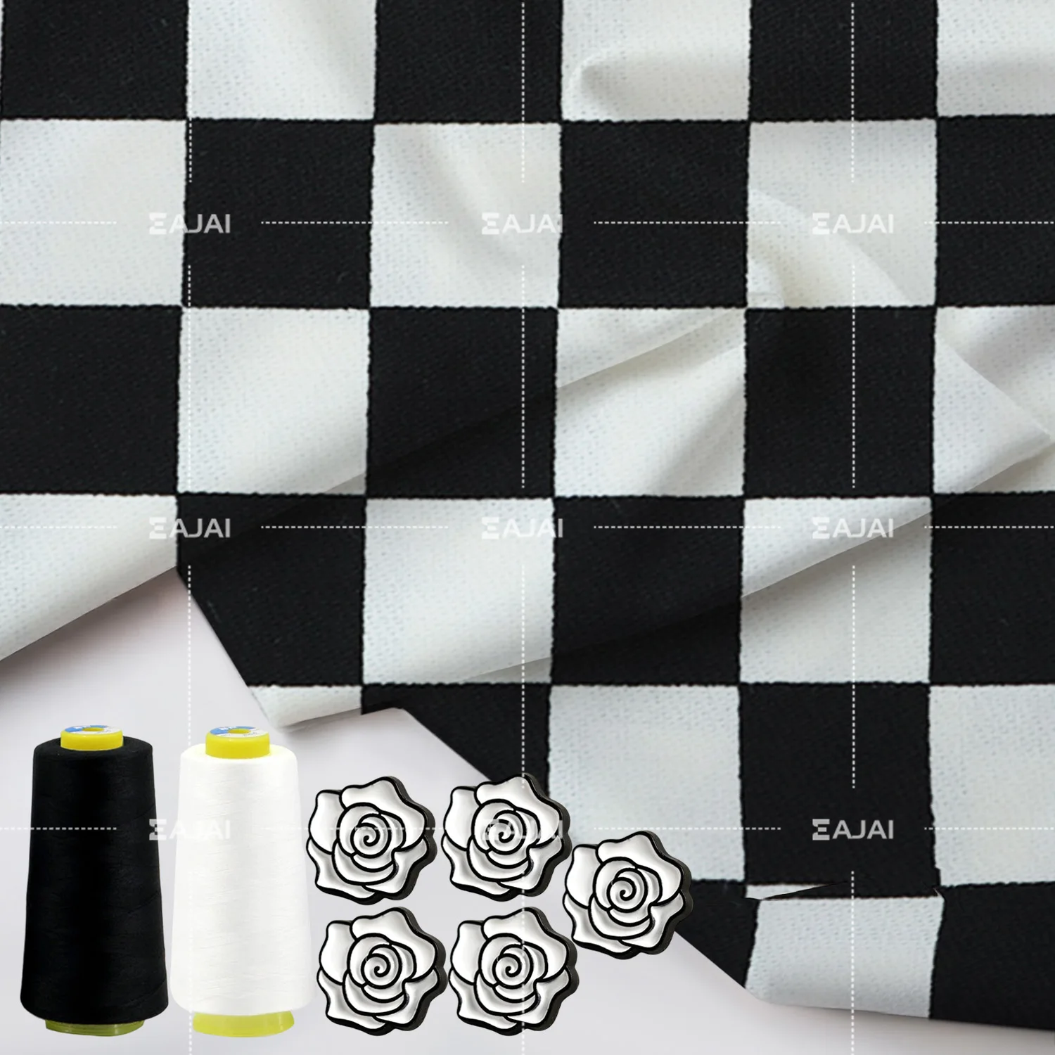 2025 комплект ткани «сделай сам», черно-белая сетка, текстильная нить, пуговицы с цветком камелии, винтажный стиль Хепберн, принадлежности для шитья, рукоделия 
2025 комплект ткани «сделай сам», черно-белая сетка, текстильная нить, пуговицы с цветком камелии, винтажный стиль Хепберн, принадлежности для шитья, рукоделия