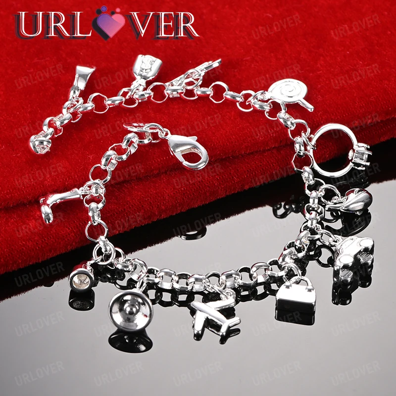 Shoe Bag Pendant Chain 925 Sterling Silver Bracelets Lady Party Originality Jewelry Nice Holiday Gift Wedding Accessories
Shoe Bag Pendant Chain 925 Sterling Silver Bracelets Lady Party Originality Jewelry Nice Holiday Gift Wedding Accessories