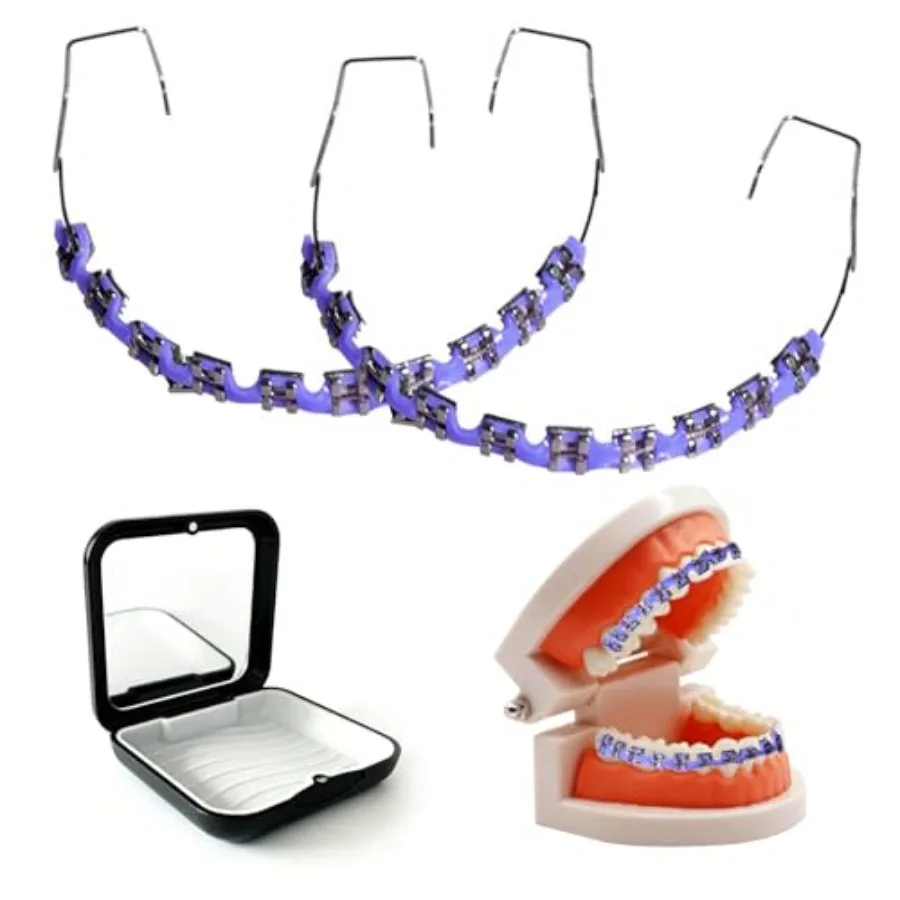 Dental Fake Braces for Teeth with Storage Case, Orthodontic Temporary Tooth Wire Braces with Metal Brackets and Arch Wire, Teac
Dental Fake Braces for Teeth with Storage Case, Orthodontic Temporary Tooth Wire Braces with Metal Brackets and Arch Wire, Teac