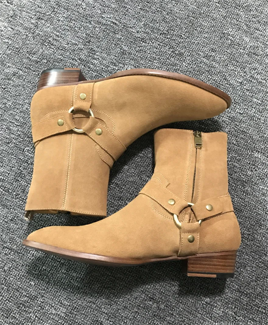 Factory Men Real Picture Leather Buckle Ring Strap Pionted Toe Chelsea style Gentle Men Boots
Factory Men Real Picture Leather Buckle Ring Strap Pionted Toe Chelsea style Gentle Men Boots