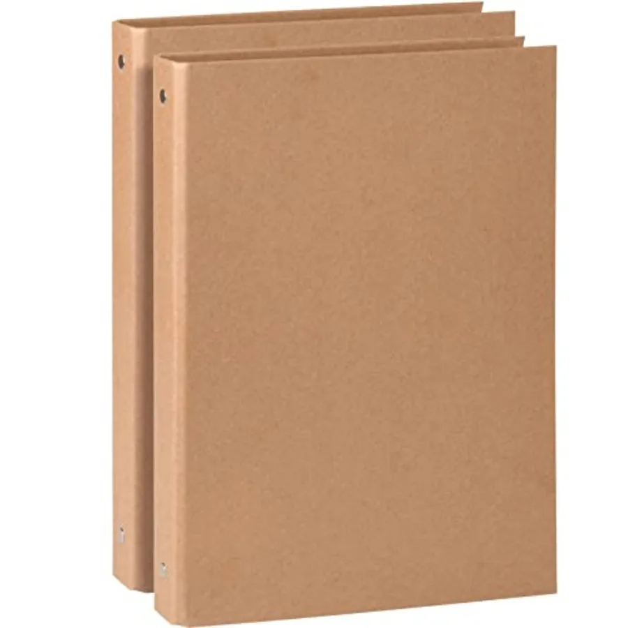 Natural Recycled Kraft Binder 3-Holds Round Ring Binder 2 Pack, Durable Binding Hard Cover Protector for Journal, Notebook, Ins
Natural Recycled Kraft Binder 3-Holds Round Ring Binder 2 Pack, Durable Binding Hard Cover Protector for Journal, Notebook, Ins