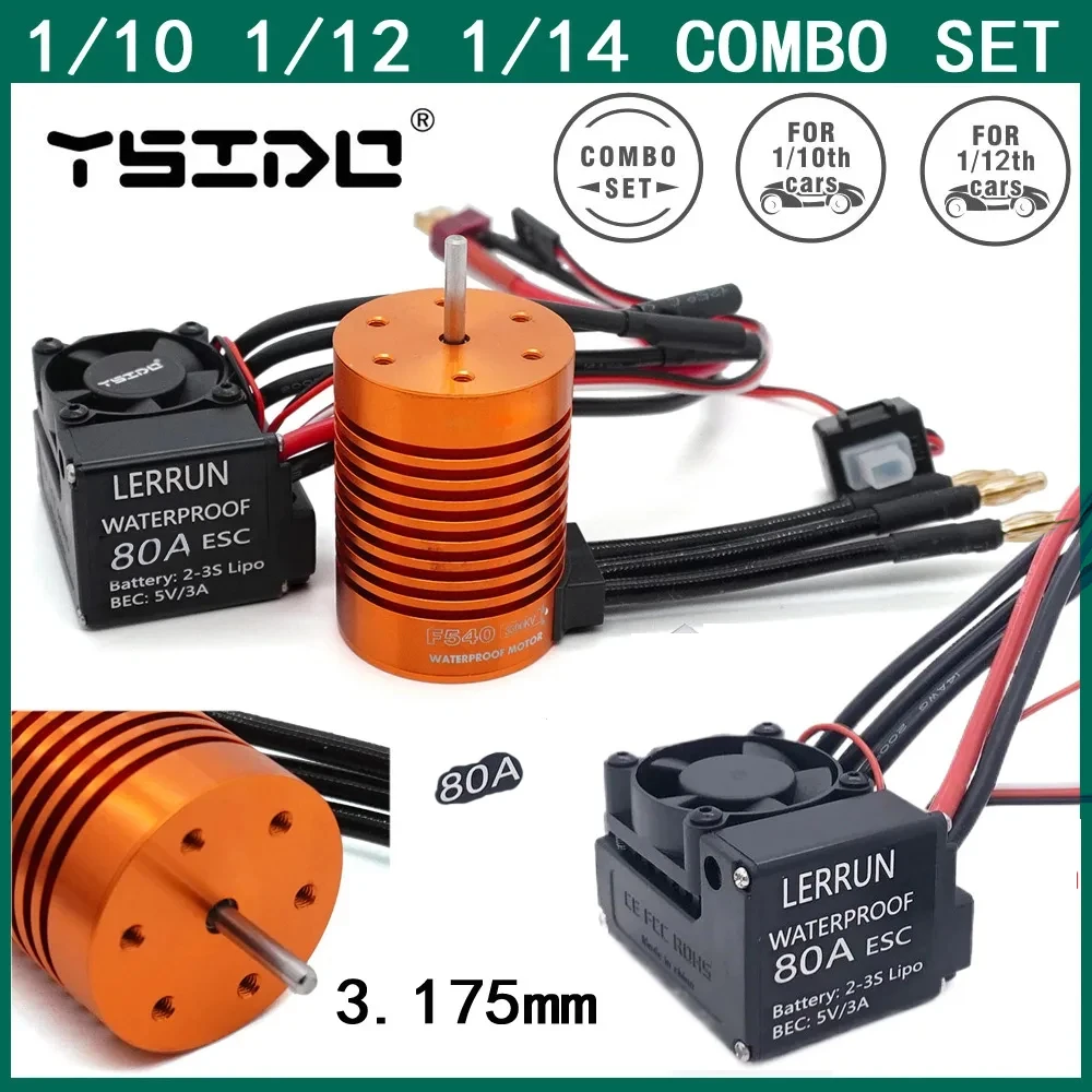 Waterproof 1:10 1:12 1:14 RC Part F540 3300KV 4370KV Brushless Motor 80A ESC for Wltoys 124007 124017 144001 124016 Truck Buggy
Waterproof 1:10 1:12 1:14 RC Part F540 3300KV 4370KV Brushless Motor 80A ESC for Wltoys 124007 124017 144001 124016 Truck Buggy