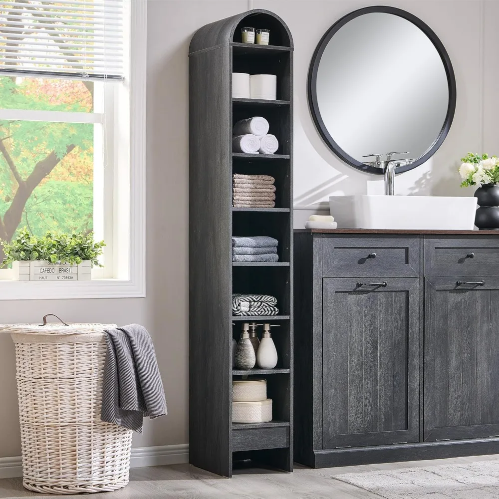 67" Tall Arched Bathroom Storage Cabinet, 8-Tier Modern Farmhouse Storage Cabinet with Adjustable Shelves, Wood Freestanding Cab
67" Tall Arched Bathroom Storage Cabinet, 8-Tier Modern Farmhouse Storage Cabinet with Adjustable Shelves, Wood Freestanding Cab