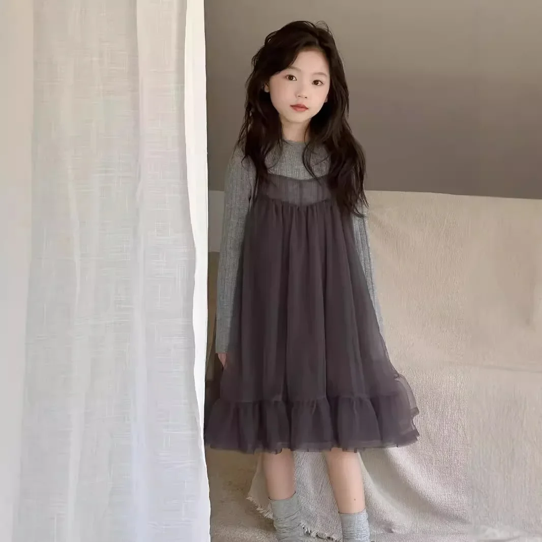 Children Clothing Girls Base Shirt Halter Dress Fashion Casual Two Piece Set 2024 Autumn New Girls Sweet Cute Korean Style Set
Children Clothing Girls Base Shirt Halter Dress Fashion Casual Two Piece Set 2024 Autumn New Girls Sweet Cute Korean Style Set