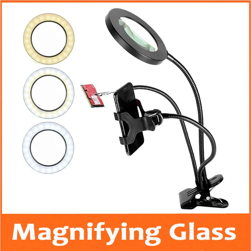 10 Times 110mm Optical Glass Lens Metal Hose Mobile Phone Clip Maintenance Beauty Live Broadcast LED Lamp Magnifier
10 Times 110mm Optical Glass Lens Metal Hose Mobile Phone Clip Maintenance Beauty Live Broadcast LED Lamp Magnifier