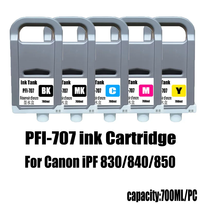 PFI-707 PFI707 pfi707 Refillable Ink Cartridge With Chip For Canon IPF 830 IPF 840 IPF 850 Printer Ink Cartridge
PFI-707 PFI707 pfi707 Refillable Ink Cartridge With Chip For Canon IPF 830 IPF 840 IPF 850 Printer Ink Cartridge