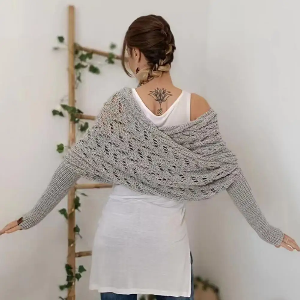 Open Stitch Sleeved Shawl Bohemian Style Twist Shawl Scarf for Women Winter Wear Cable Wrap with Sleeves Braided Detail Shawl
Open Stitch Sleeved Shawl Bohemian Style Twist Shawl Scarf for Women Winter Wear Cable Wrap with Sleeves Braided Detail Shawl