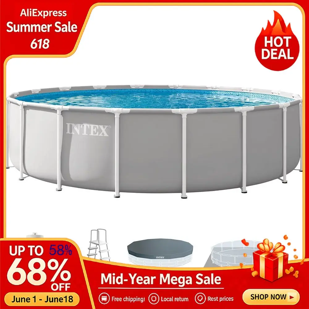 Prism Frame 18 ft x 48 in Above Ground Pool Set, Round Swimming Pool with Steel Frame, 1500 GPH Cartridge Filter Pump, Custom
Prism Frame 18 ft x 48 in Above Ground Pool Set, Round Swimming Pool with Steel Frame, 1500 GPH Cartridge Filter Pump, Custom