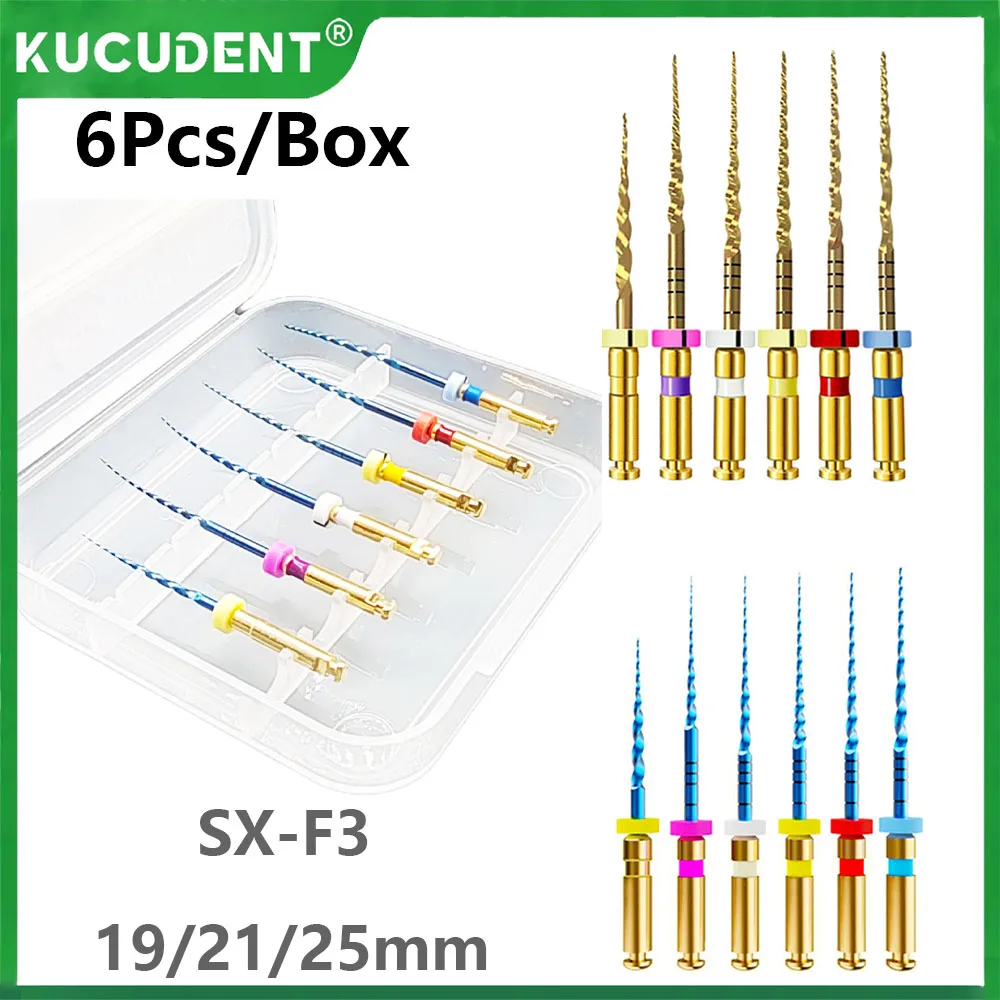 6Pcs/Pack Dental Heat Activated Canal Root Files Super File Blue SX-F3 21/25mm Can Bend for Preparing Root Canal Dentist Tools
6Pcs/Pack Dental Heat Activated Canal Root Files Super File Blue SX-F3 21/25mm Can Bend for Preparing Root Canal Dentist Tools