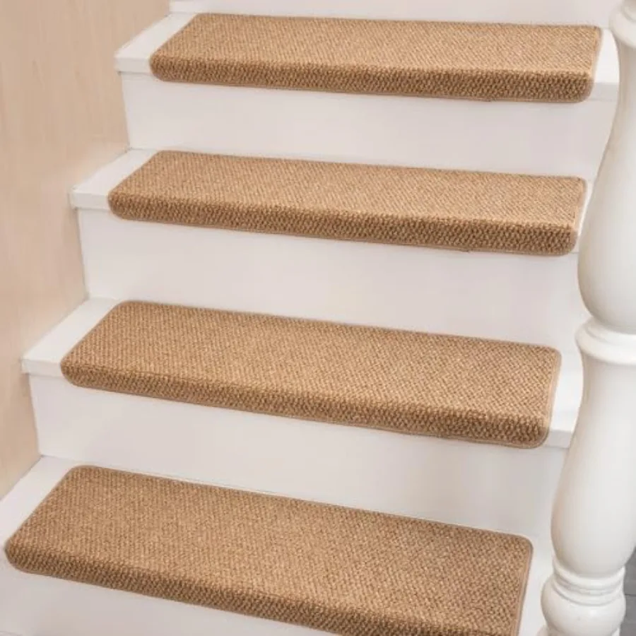Stair Treads for Wooden Steps Indoor Set of 7 - Faux Sisal Bullnose Carpet Stair Mats Non Slip Self Adhesive Staircase Step tre
Stair Treads for Wooden Steps Indoor Set of 7 - Faux Sisal Bullnose Carpet Stair Mats Non Slip Self Adhesive Staircase Step tre
