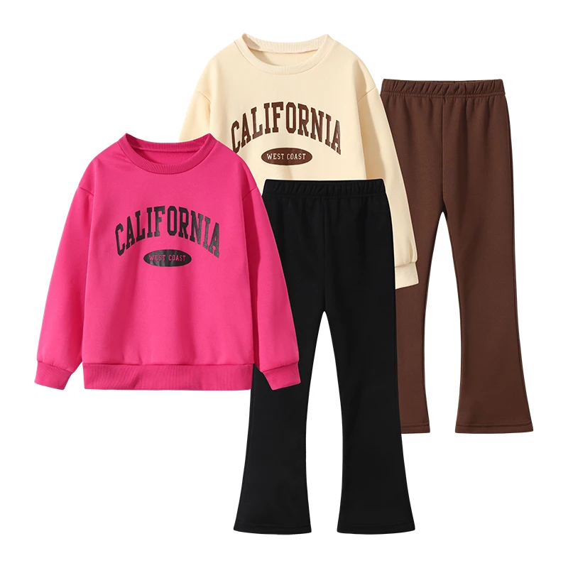 Kids Trendy Wear 4 Pack Long Sleeve Crewneck Flare Pants Set Autumn Winter Casual Fashion Girls Outfit
Kids Trendy Wear 4 Pack Long Sleeve Crewneck Flare Pants Set Autumn Winter Casual Fashion Girls Outfit