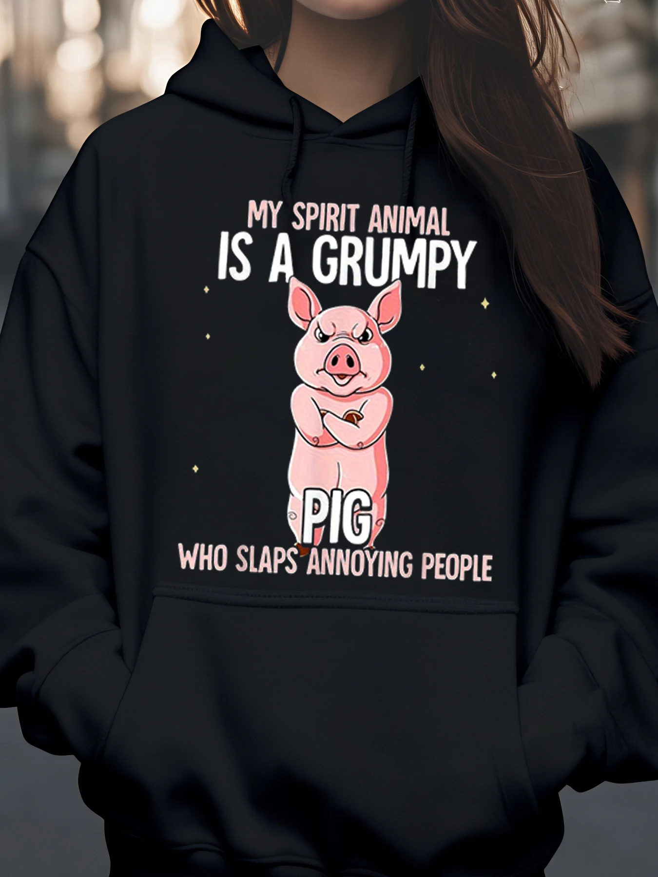 Толстовка с принтом животных Grumpy Pig Spirit для повседневной одежды для женщин и девочек
Толстовка с принтом животных Grumpy Pig Spirit для повседневной одежды для женщин и девочек