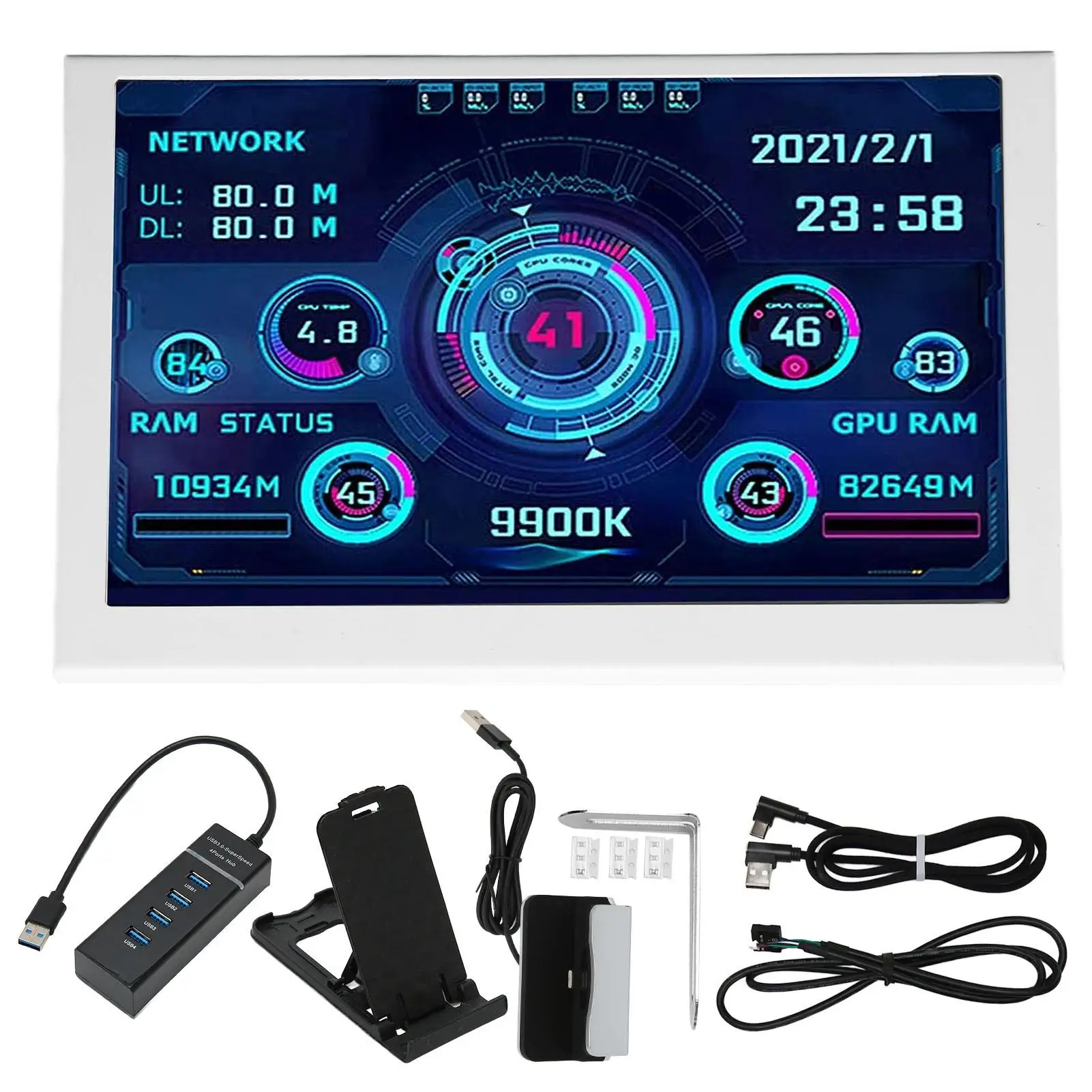 5inch USB Mini Screen Temperature for PC CPU GPU RAM Data Display Sensor for windows
5inch USB Mini Screen Temperature for PC CPU GPU RAM Data Display Sensor for windows