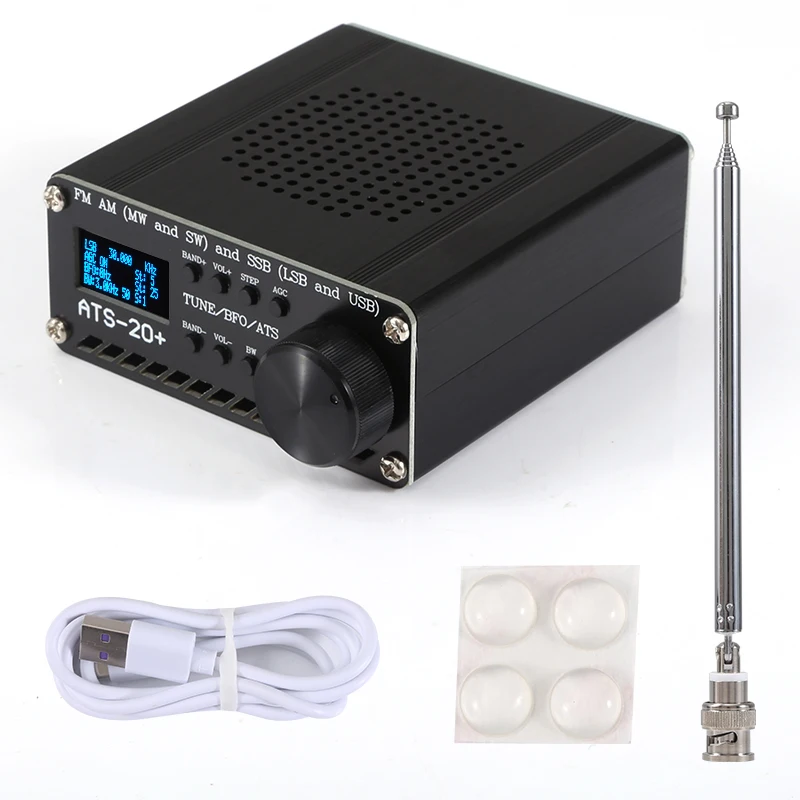 New ATS-20+ Plus ATS20 V2 SI4732 Radio Receiver FM AM (MW & SW) SSB (LSB & USB) with battery + Antenna + Speaker + Case
New ATS-20+ Plus ATS20 V2 SI4732 Radio Receiver FM AM (MW & SW) SSB (LSB & USB) with battery + Antenna + Speaker + Case