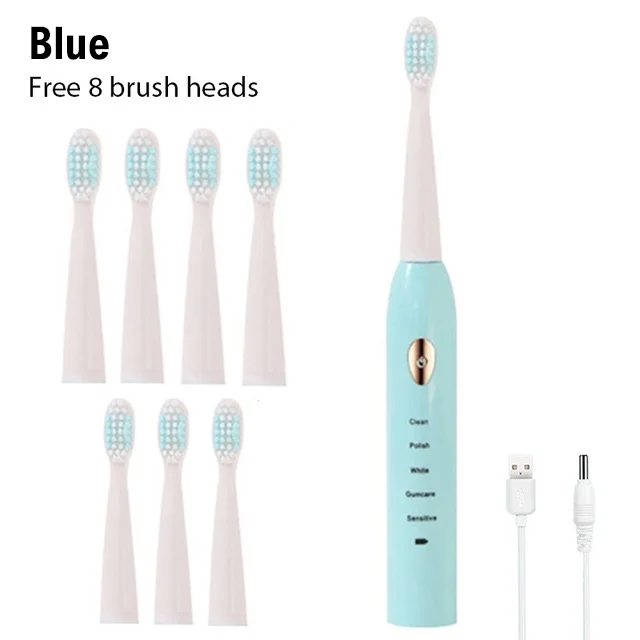 Electric Toothbrush 5-gear Mode USB Charging 4 colors IPX7 Waterproof Ultrasonic Rechargeable Soft Hair Toothbrush Adult Classic
Electric Toothbrush 5-gear Mode USB Charging 4 colors IPX7 Waterproof Ultrasonic Rechargeable Soft Hair Toothbrush Adult Classic