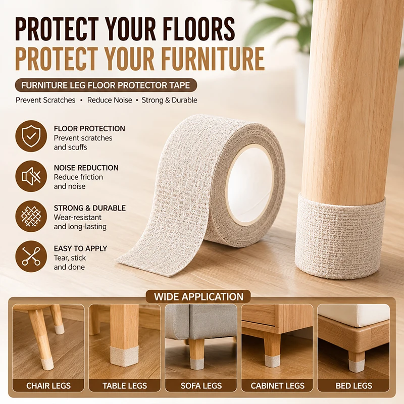 Quiet Wear-Resistant Furniture Gripper Tape Roll Anti-Scratch Floor Protector Strips
Quiet Wear-Resistant Furniture Gripper Tape Roll Anti-Scratch Floor Protector Strips