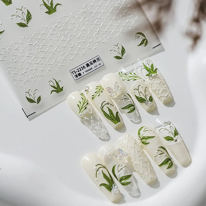 1 Sheet 5D Realistic Relief Meet White Lily of the Valley Flowers Lattice Adhesive Nail Art Stickers Decals Manicure Ornaments
1 Sheet 5D Realistic Relief Meet White Lily of the Valley Flowers Lattice Adhesive Nail Art Stickers Decals Manicure Ornaments