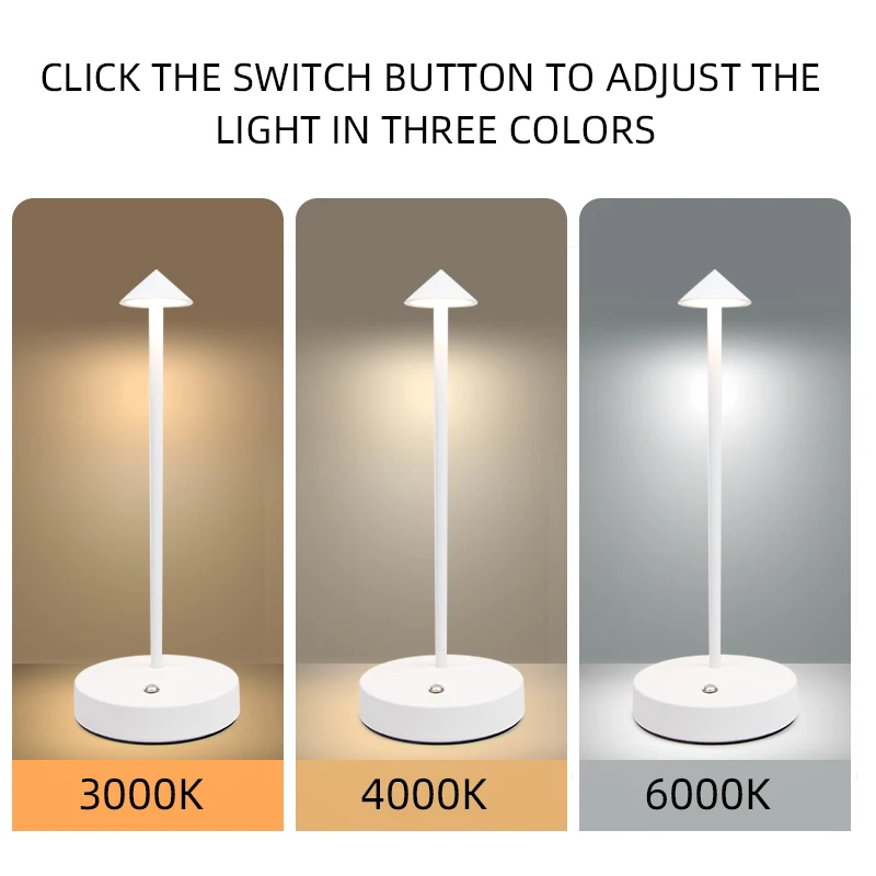 Portable Led Table Lamp - Three-Color Dimmable Mushroom Tip Table Lamp, Simple Arrow-Shaped Creative Night Light - USB Rechargeable Night Light, Wireless Built-In Battery Ambient Light - Home Decor Ambient Light, Restaurant Table Lamp, Iron Art Decorative
Portable Led Table Lamp - Three-Color Dimmable Mushroom Tip Table Lamp, Simple Arrow-Shaped Creative Night Light - USB Rechargeable Night Light, Wireless Built-In Battery Ambient Light - Home Decor Ambient Light, Restaurant Table Lamp, Iron Art Decorative