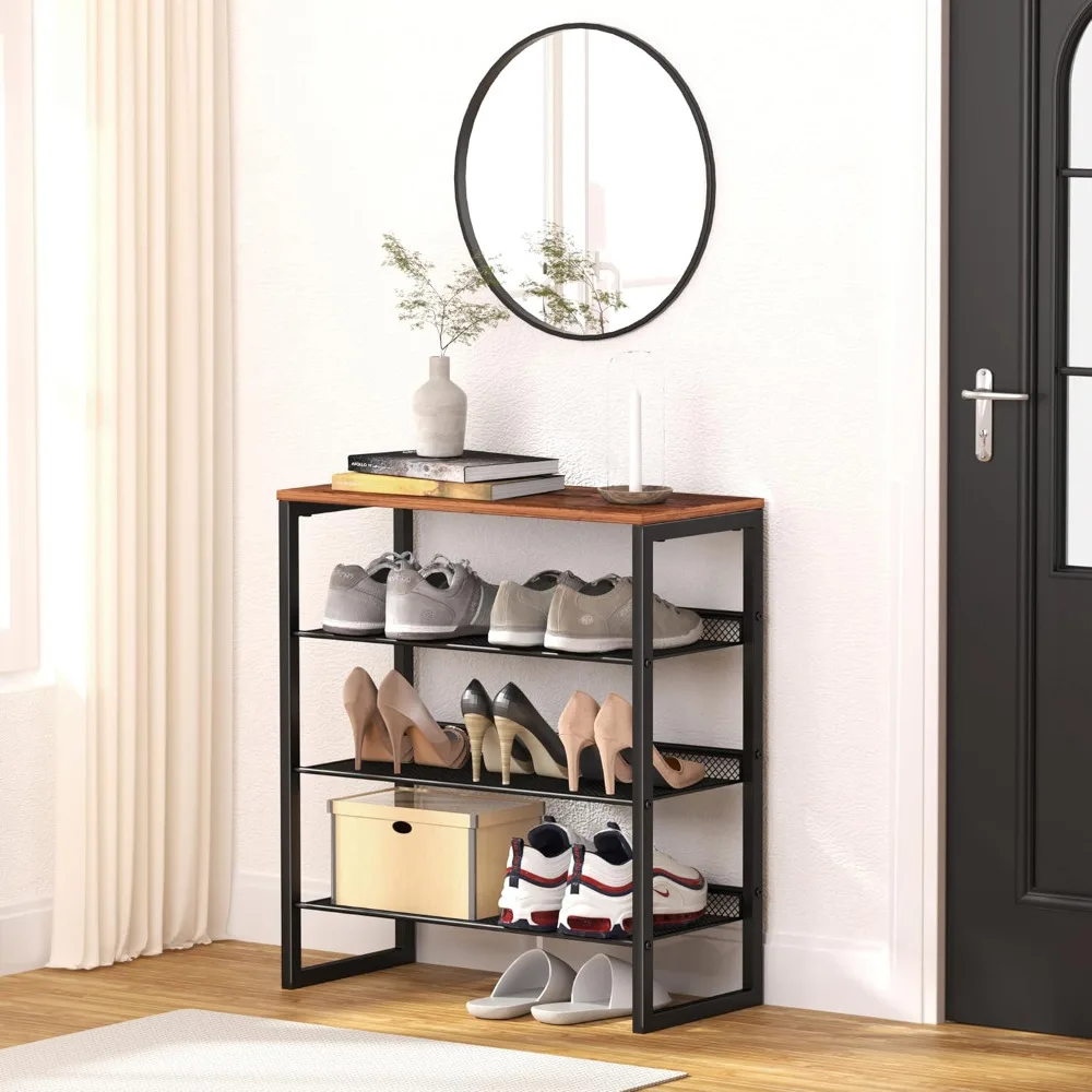 Industrial Shoe Rack - Sturdy Steel Entryway Shoe Organizer with Spacious Top - Strong Mesh Shoe Storage Shelves - Adjustable
Industrial Shoe Rack - Sturdy Steel Entryway Shoe Organizer with Spacious Top - Strong Mesh Shoe Storage Shelves - Adjustable