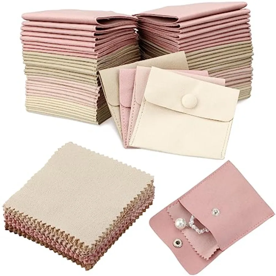 120 Pack Microfiber Jewelry Pouch with Cleaning Cloth 3.2x3.2 Jewelry Packaging Bag with Snap Button Bags Fresh Color
120 Pack Microfiber Jewelry Pouch with Cleaning Cloth 3.2x3.2 Jewelry Packaging Bag with Snap Button Bags Fresh Color