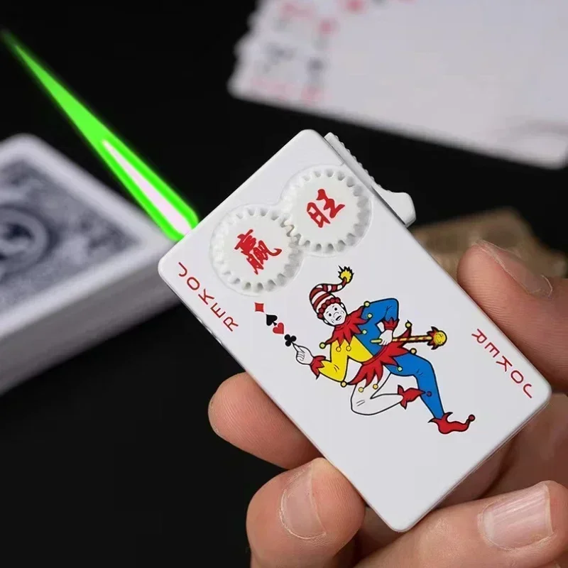 Креативная зажигалка для игральных карт Ace of Spades, бутановая ветрозащитная прямая металлическая зажигалка, металлическая забавная игрушка для мужчин, аксессуары для курения
Креативная зажигалка для игральных карт Ace of Spades, бутановая ветрозащитная прямая металлическая зажигалка, металлическая забавная игрушка для мужчин, аксессуары для курения