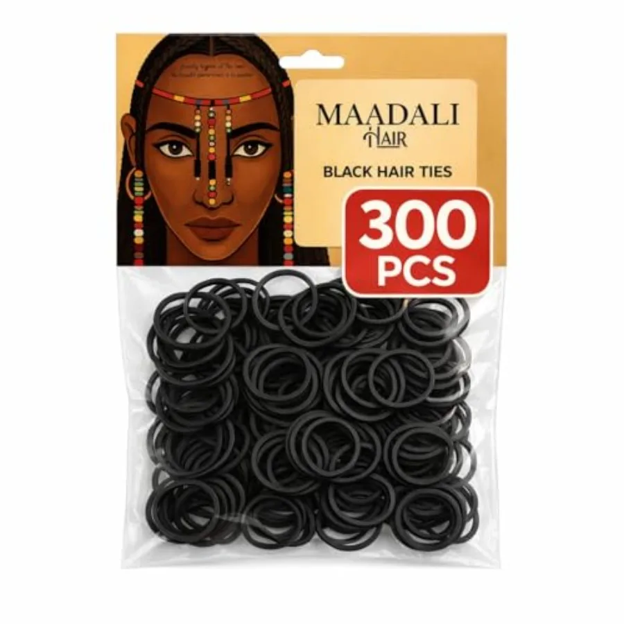 300 Black Hair Ties - Small Strong Rubber Bands for Thick, Curly and Afro Hair, Braids, Ponytails and Protective Styles - No Br
300 Black Hair Ties - Small Strong Rubber Bands for Thick, Curly and Afro Hair, Braids, Ponytails and Protective Styles - No Br