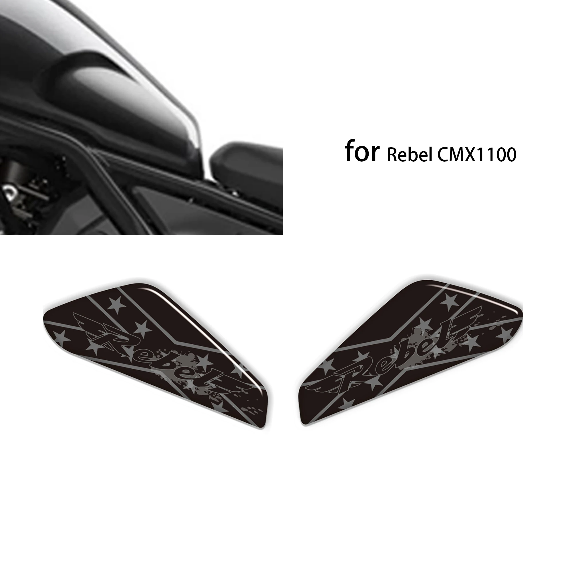 Motorcycle fuel tank pad side grip gas fuel kit knee pad sticker for Honda Rebel CMX1100 CMX 1100 3D sticker, 2021 2022
Motorcycle fuel tank pad side grip gas fuel kit knee pad sticker for Honda Rebel CMX1100 CMX 1100 3D sticker, 2021 2022