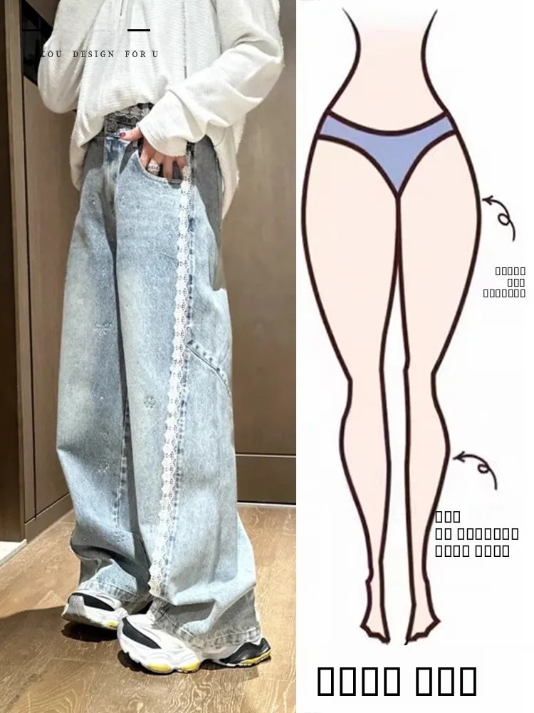 Spring New plus Size Lace Diamond Design High Waist Denim Straight Leg Fashion Slimming Wide Leg Pants Women's Casual Jeans
Spring New plus Size Lace Diamond Design High Waist Denim Straight Leg Fashion Slimming Wide Leg Pants Women's Casual Jeans