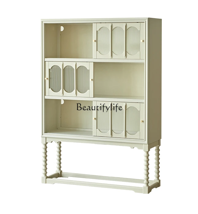 French cream retro solid wood tall cabinet high side cabinet restaurant storage
French cream retro solid wood tall cabinet high side cabinet restaurant storage