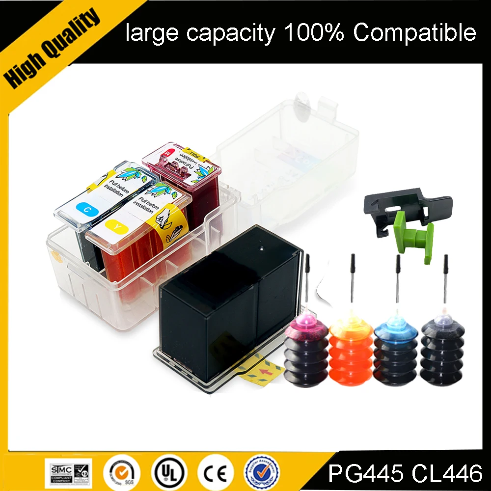 Smart PG 445 445XL CL446 PG445 PG-445 CL-446 CL 446XL ink cartridge for Canon PIXMA MG 2440 2540 2940 MX494 IP2840
Smart PG 445 445XL CL446 PG445 PG-445 CL-446 CL 446XL ink cartridge for Canon PIXMA MG 2440 2540 2940 MX494 IP2840
