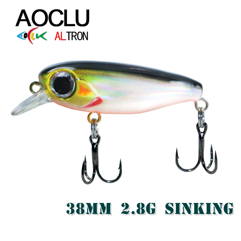 AOCLU-Small Sinking Minnow Wobbler Lure, Frightened Swim Action for Inshore Trout Bass Rock Boat Fishing, 38mm 2.8g
AOCLU-Small Sinking Minnow Wobbler Lure, Frightened Swim Action for Inshore Trout Bass Rock Boat Fishing, 38mm 2.8g