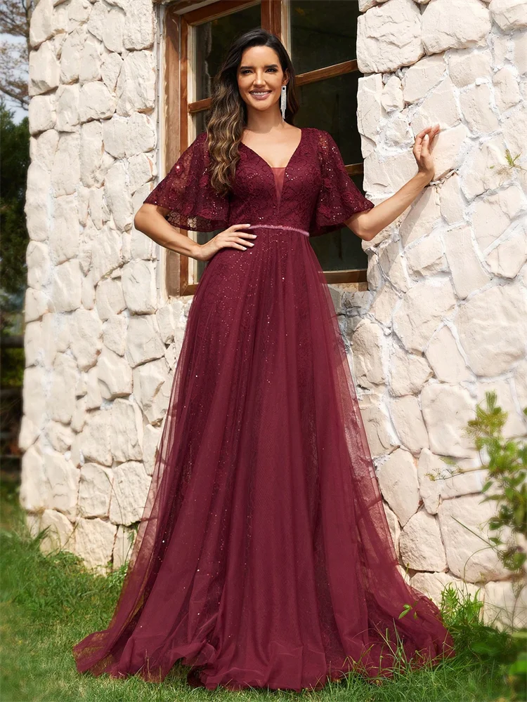 Элегантные блестящие расклешенные вечерние платья с короткими рукавами Роскошные женские трапециевидные свадебные коктейльные платья для подружек невесты для мероприятий
Элегантные блестящие расклешенные вечерние платья с короткими рукавами Роскошные женские трапециевидные свадебные коктейльные платья для подружек невесты для мероприятий