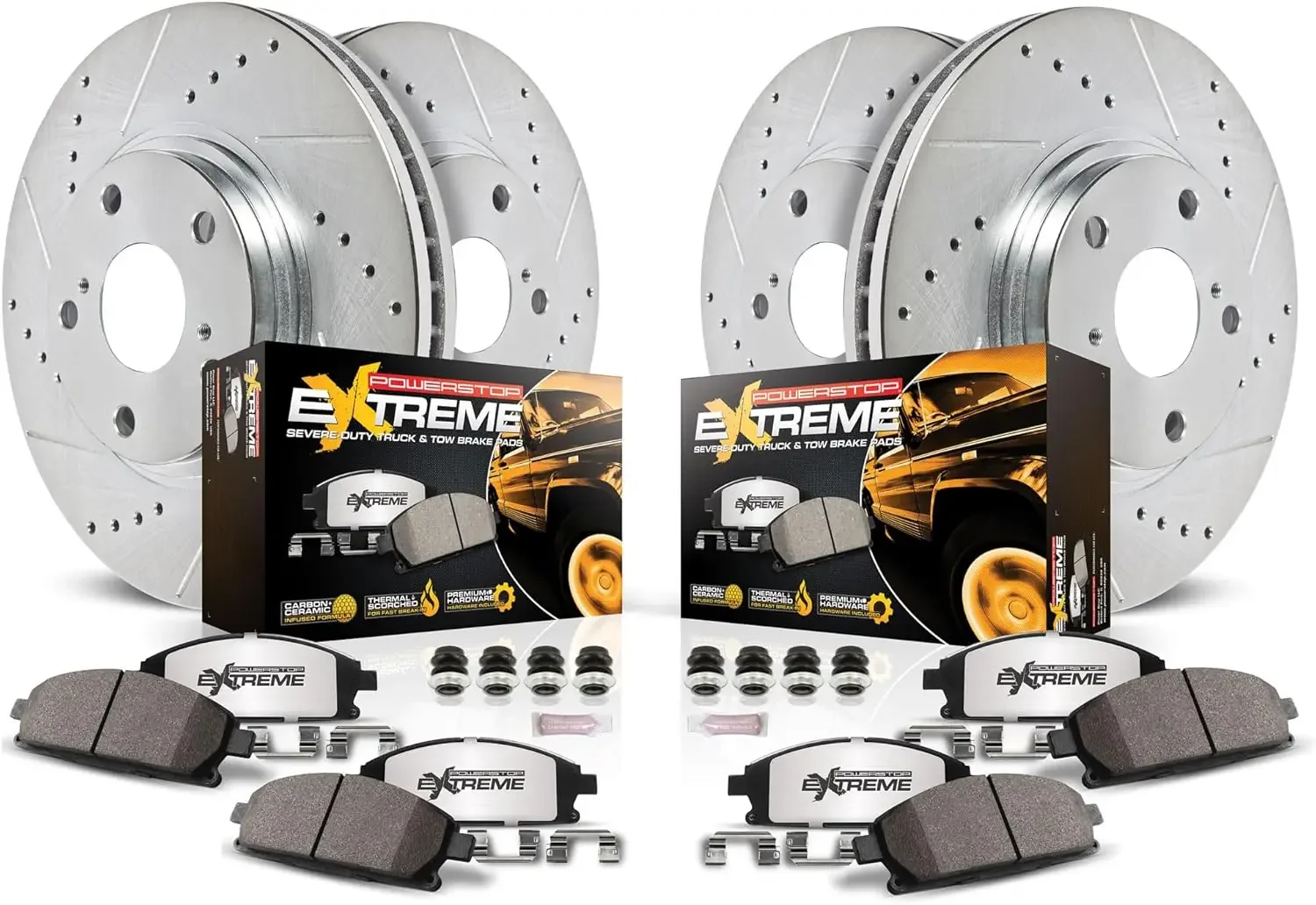 2012-2022 Ford F-250 Super Duty, 2013-2022 F-350 Carbon Fiber Ceramic Brake Pads and Drilled and Slotted Disc Rotors, K6405-36
2012-2022 Ford F-250 Super Duty, 2013-2022 F-350 Carbon Fiber Ceramic Brake Pads and Drilled and Slotted Disc Rotors, K6405-36